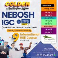 Golden September Offer on NEBOSH IGC Course in Pondicherry…