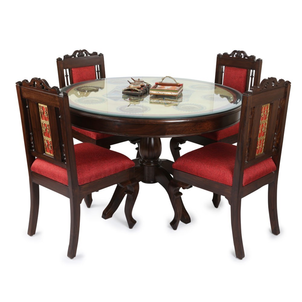 Round Teak Wood Dining Table  Perfect for Cozy Dinners